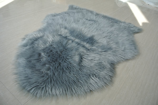 Faux Fur Rug Grey Sheepskin Shape 1200GMS