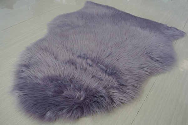 Faux Fur Rug Light Purple Sheepskin Shape 1200GMS