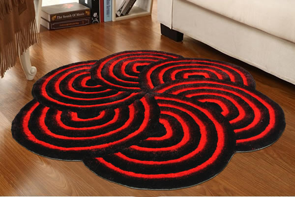 3D Shaggy Carpet SR1100 Red Custom Size