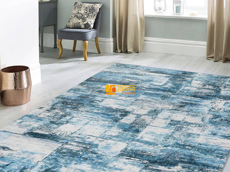 Blue Navy Abstract Area Rug