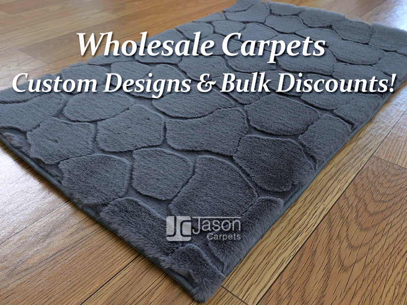 Faux Rabbit Fur Rug, Stone Jacquard Design  