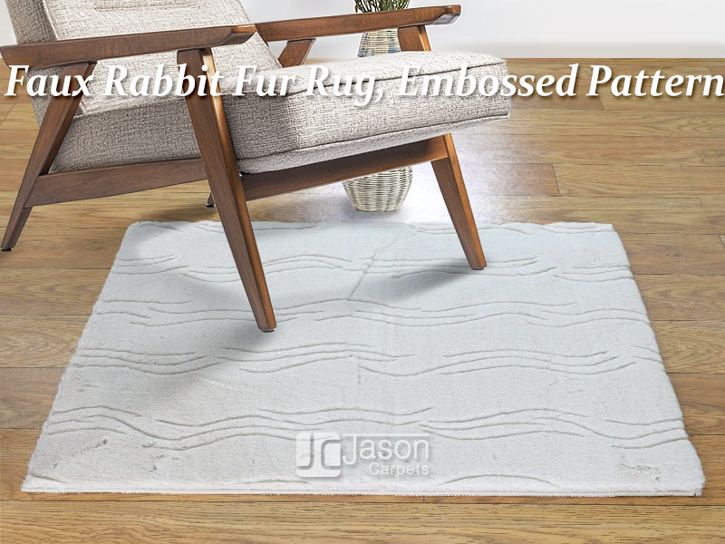 Faux Rabbit Fur Rug ,Embossed Pattern