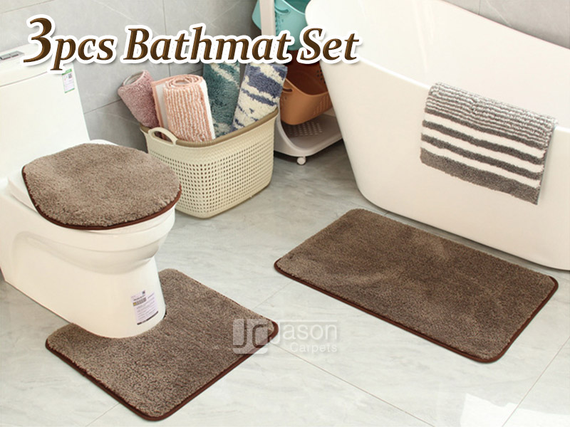 3 Piece Bathroom Rugs Set
