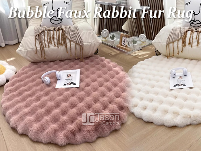 Bubble Faux Rabbit Fur Rug