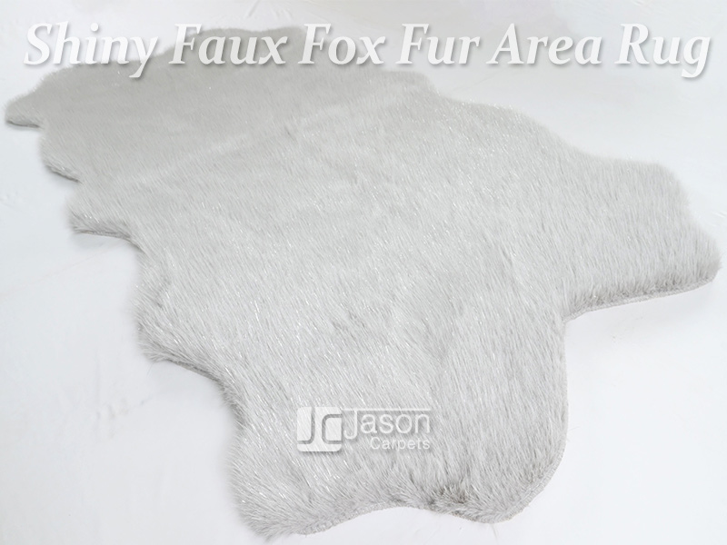 Shiny Faux Fox Fur Area Rug 1